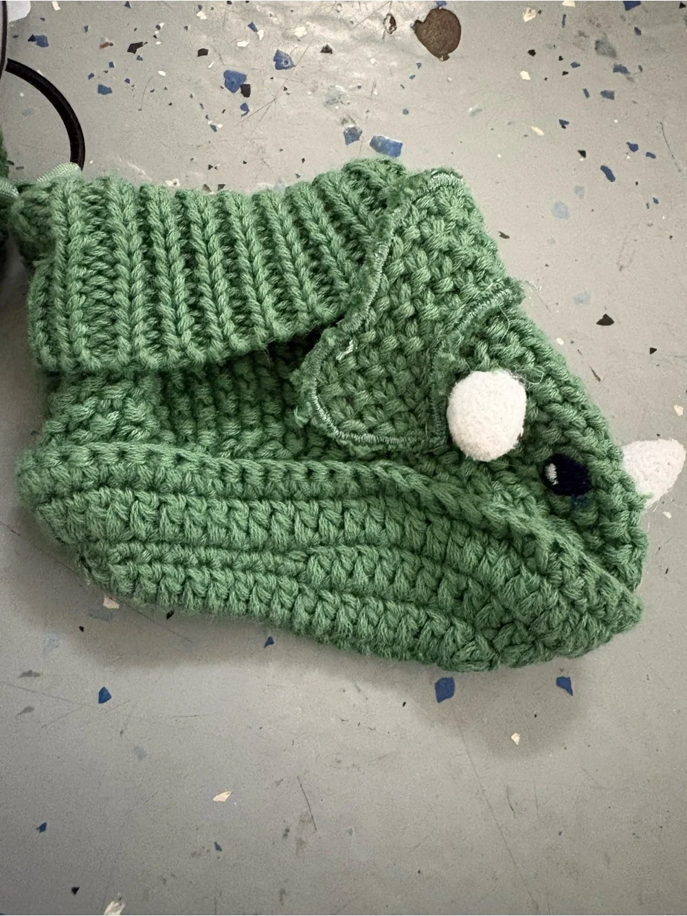 Infant Green Crochet Dino Baby Booties